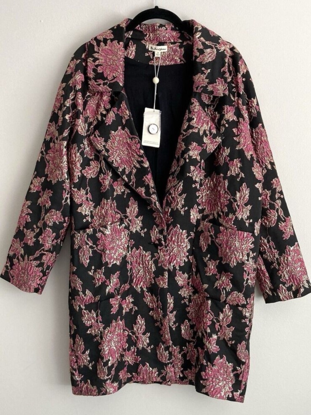 BNWT FOR LOVE & LEMONS Luella Jacket Womens Medium Floral Metallic Jacquard